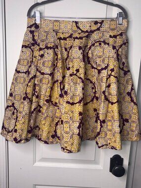 Francis + Benedict 100% Cotton Hand Made in Africa Flowy Printed Skirt size M